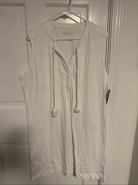 Vineyard Vines White Sleeveless Tie-Front Swim Coverup